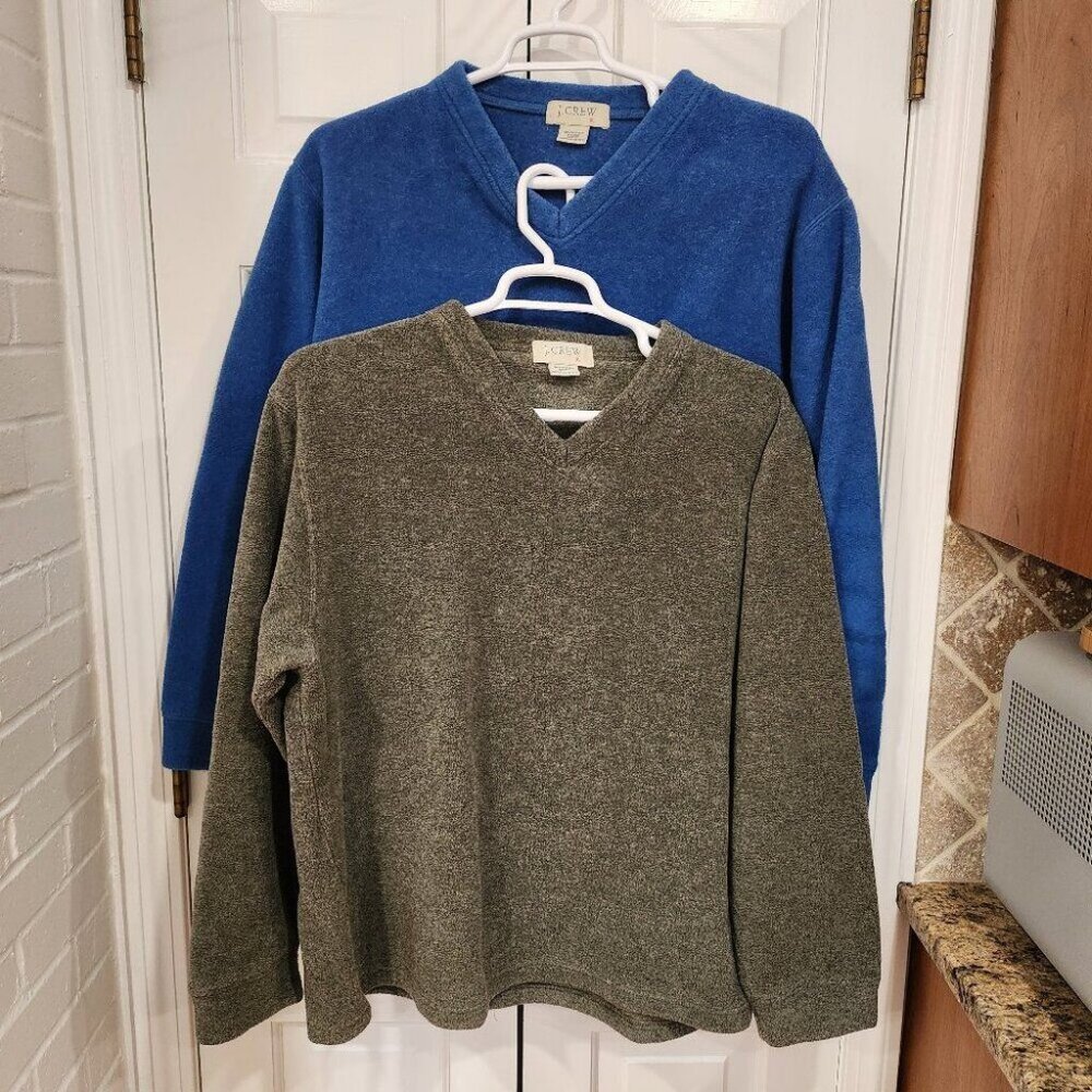 J. Crew Vintage Wool and Polyester Fleeces (pair) - XL - Blue and Gray - (Qty 2)